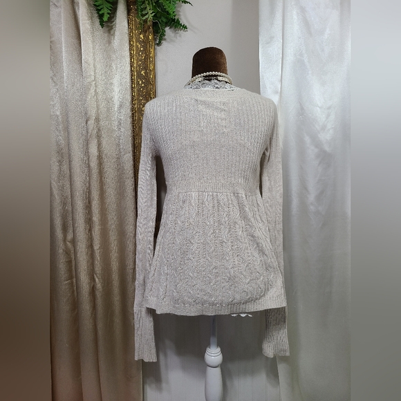 Rare ♡ Y2K ♡ Hollister Rabbit Hair Cableknit Empire Waist Babydoll Sweater - Picture 5 of 10
